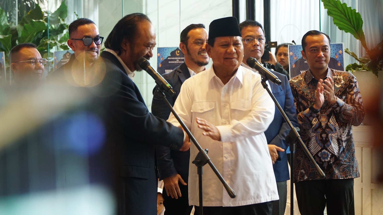 Prabowo Temui Surya Paloh di NasDem Tower: Saya Datang untuk Menghormati