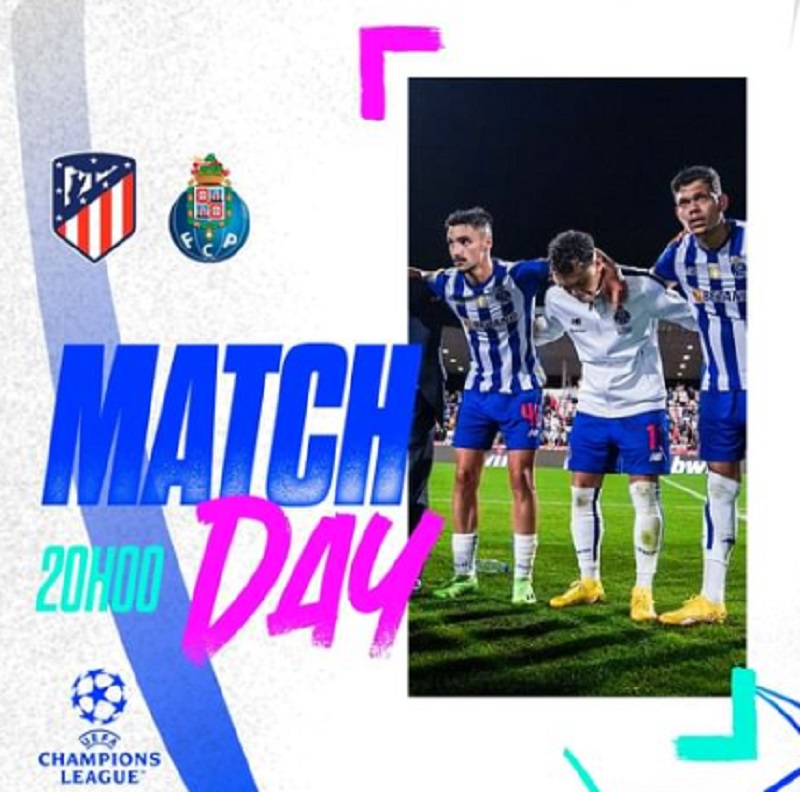 Link Live Streaming Liga Champions 2022/2023: Atletico Madrid vs Porto