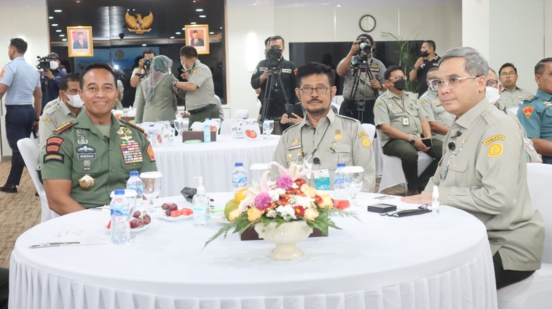 Mentan SYL dan Wamen Harvick Sambut Kedatangan Panglima TNI di Kementan, Ini yang Dibahas
