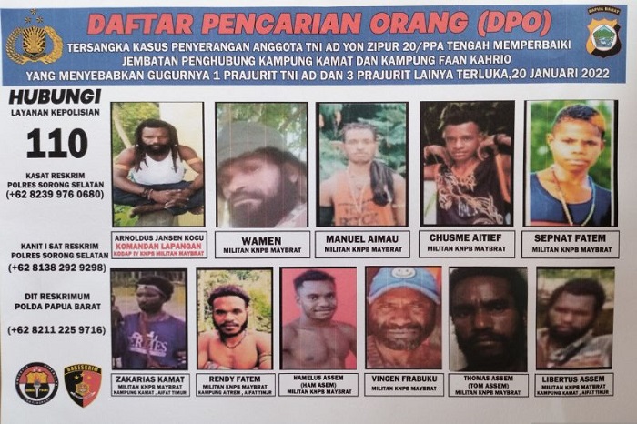 Tewaskan Sertu Anumerta Miskael Rumbiak, Polda Papua Barat Tetapkan 11 DPO