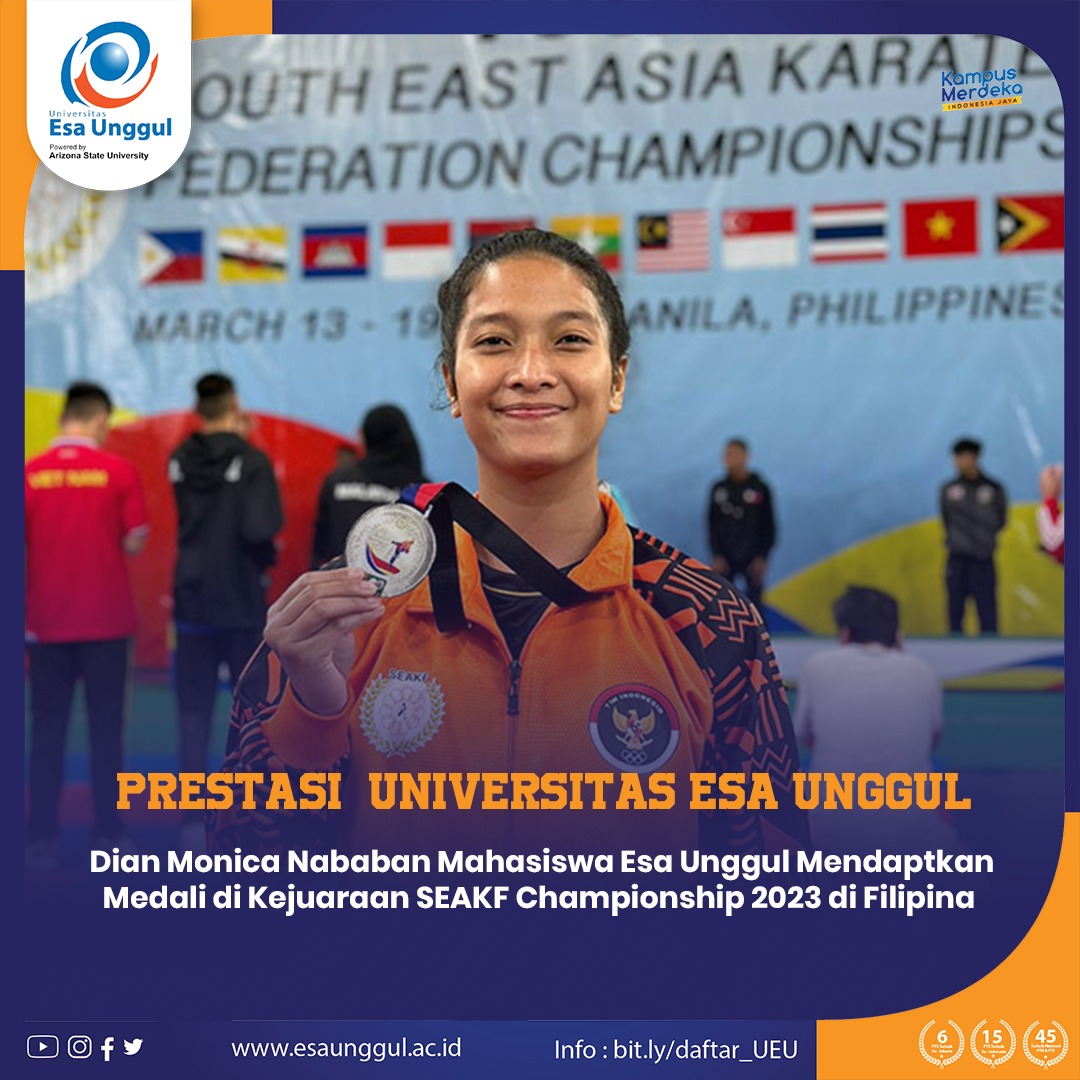 Mahasiswa Esa Unggul Raih Medali SEAKF Championship 2023 di Filipina
