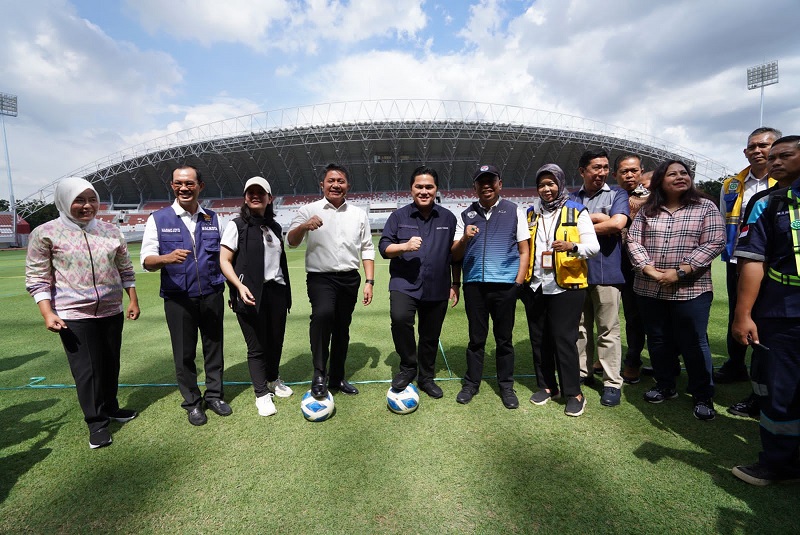 Tinjau Stadion Gelora Sriwijaya Jakabaring, Erick Thohir: Kondisinya Baik dengan Sedikit Catatan
