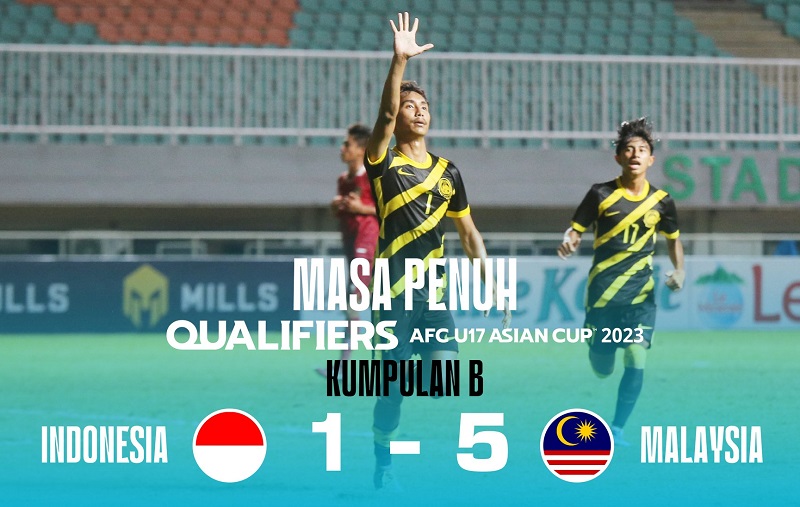 Hasil Laga Grup B Kualifikasi Piala Asia U-17 2023: Timnas Indonesia U-17 Dibantai Malaysia U-17