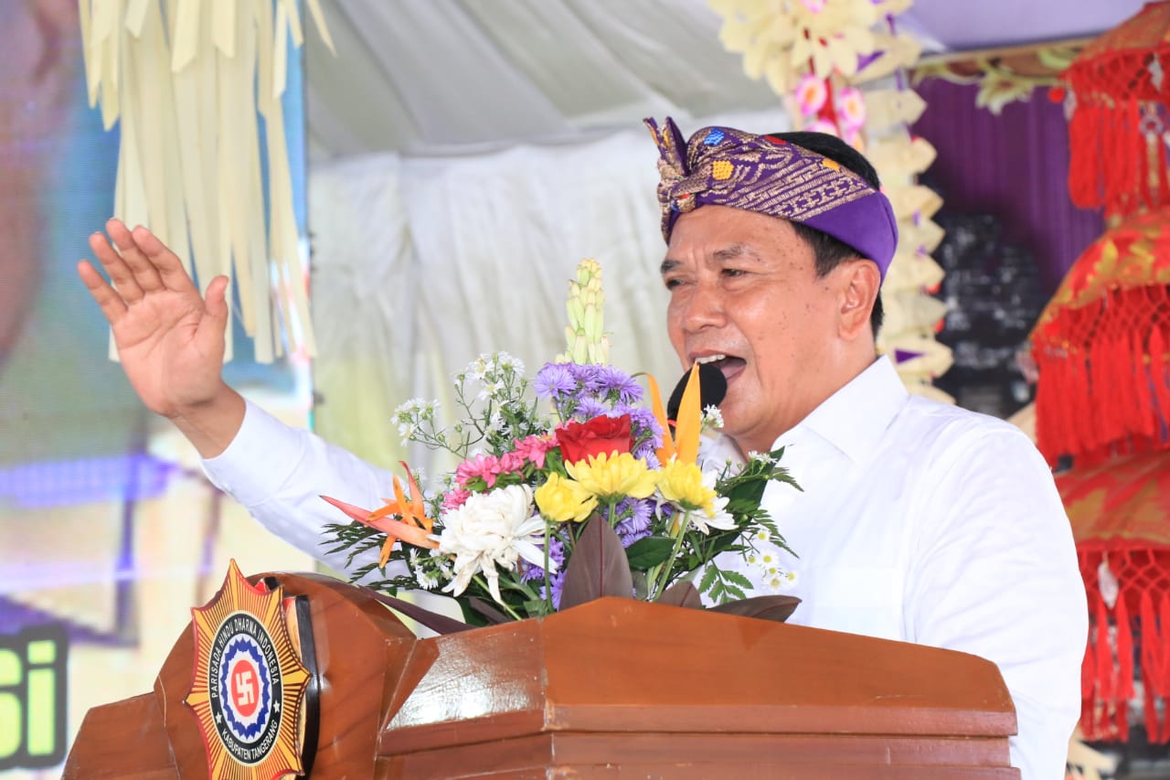 Hadiri Dharma Santi Hindu, Sekda Kabupaten Tangerang 'Gaungkan' Pesan Kerukunan Umat Beragama