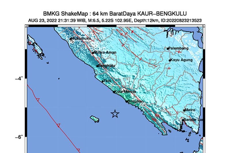 Gempa Bumi Bengkulu M 6.5 Dirasakan Kuat, Belum Ada Laporan Kerusakan