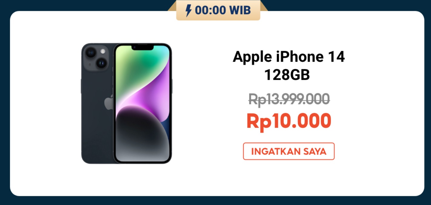 Gercep Bestie, Shopee 10.10 Flash Sale: iPhone 14 128GB dan 6 HP Ini Dijual Rp 10.000! 