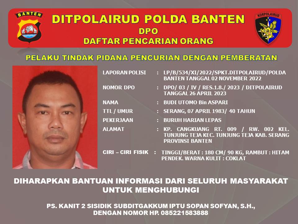 Jadi DPO Polda Banten, Aksi Pencurian yang Dilakukan Pria Ini Bikin Geleng-geleng Kepala