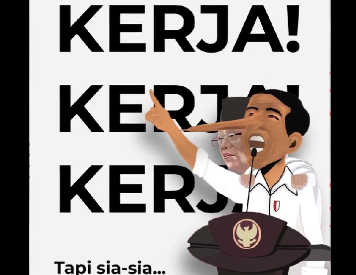 Gambar Jokowi dengan Hidung Pinokio, BEM UI: Kerja Kerja Tapi Sia-Sia...