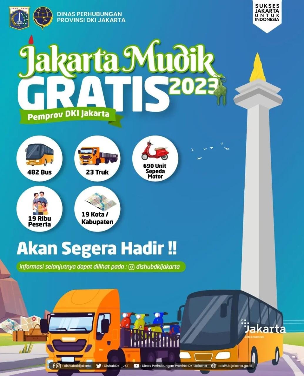 Segera Daftar! Mudik Gratis Pemprov DKI Jakarta 2023, Tersedia 19 Ribu Kuota Mudik Gratis ke 19 Kota Tujuan