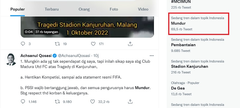Buntut Tragedi Kanjuruhan, Permintaan Iwan Bule Mundur Dari PSSI Jadi Trending di Sosmed
