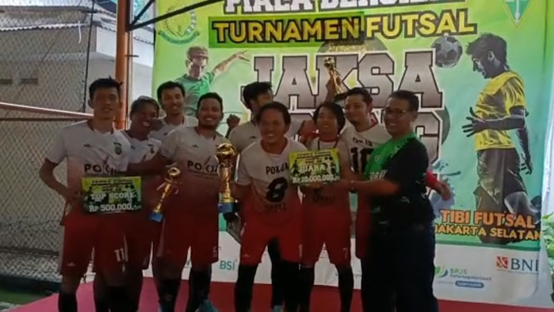 Tim Futsal Pokja Wartawan Jakarta Selatan Raih Juara Pertama Piala Bergilir Jaksa Agung CUP ke-IV 2023