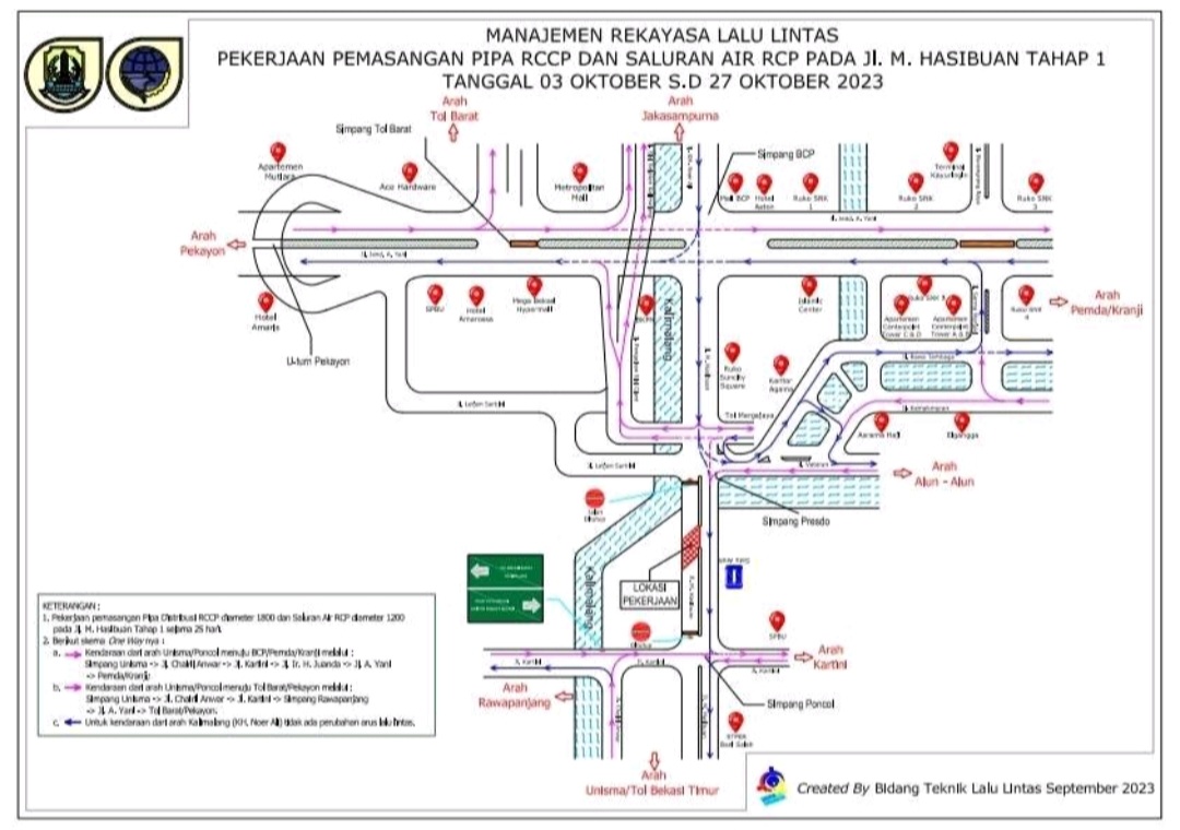 Dishub Terapkan Rekayasa Lalu Lintas di Jalanan Kota Bekasi, Catat Ini Lokasinya