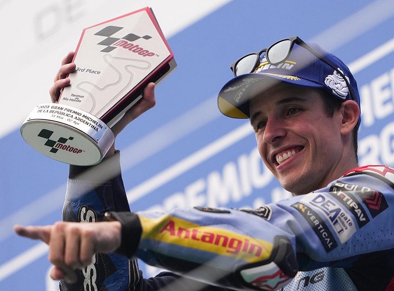 Berhasil Finis Ketiga di MotoGP Argentina, Alex Marquez: Kami Berkembang Pesat