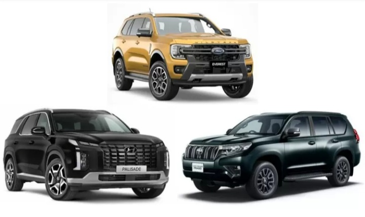 Perbandingan Mobil Ford Everest Wildtrak, Hyundai Palisade, dan Toyota Land Cruiser Prado