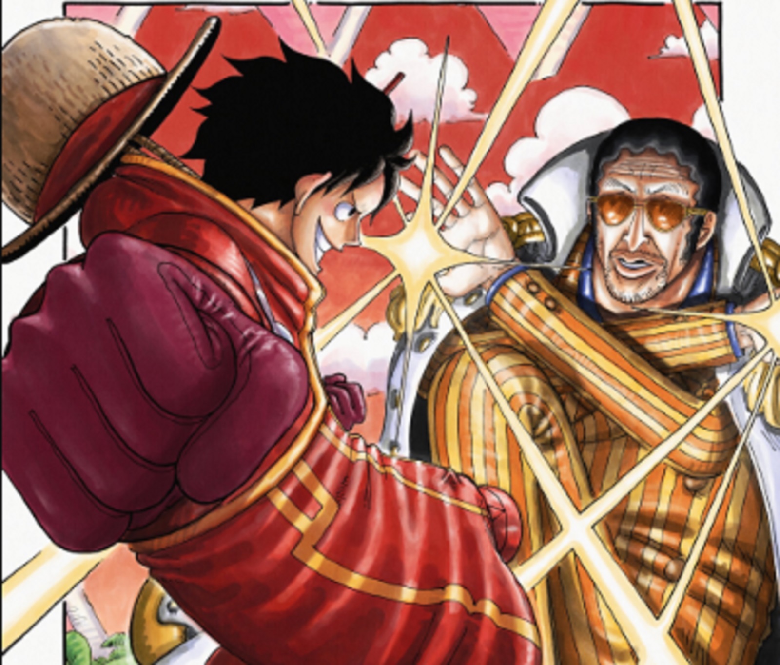 Spoiler Manga One Piece Duel Luffy Vs Kizaru Makin Seru Gorosei Saturn Turun Tangan