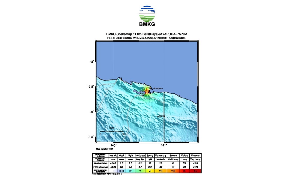 BMKG Ungkap Jenis dan Penyebab Gempa Kota Jayapura Berkekuatan Magnitudo 5.4 