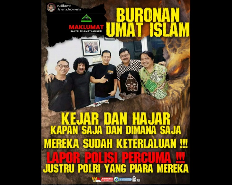 Maklumat Santri NKRI: Denny Siregar, Ade Armando, Eko Kuntadhi, Habib Kribo dan Rudi Kamri Buronan Umat Islam