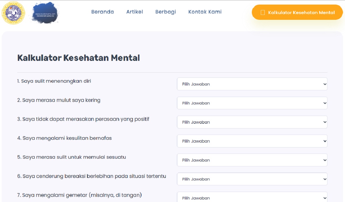 Link Online Kalkulator Kesehatan Mental Gratis, Coba Cek Kondisi Kesehatanmu di Sini