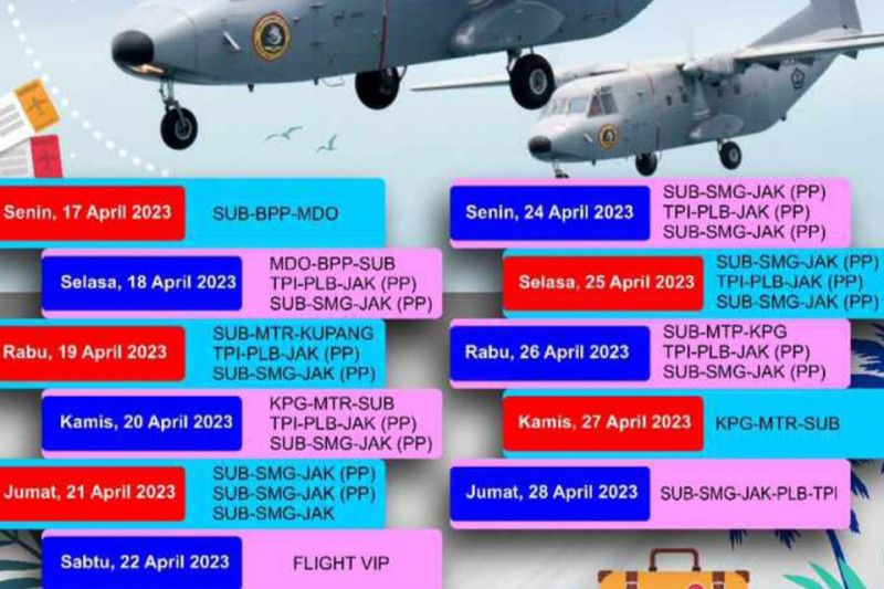 Asyik! Ada Mudik Gratis Pesawat TNI AL Rute Surabaya-Mataram-Kupang PP, Ini Jadwalnya