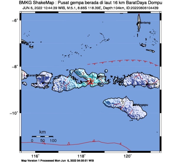 Gempa Magnitudo 5,0 Guncang Dompu NTB, Begini Penjelasan BMKG