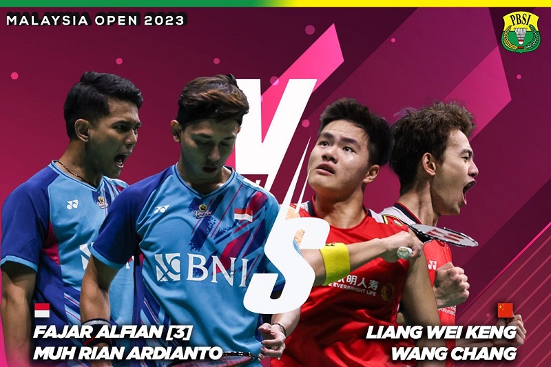 Link Live Streaming Final Malaysia Open 2023: Fajar/Rian vs Wakil China