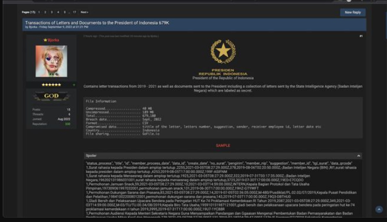 Ini Daftar Dokumen Kepresidenan yang Diklaim Hacker Bjorka, Istana Sebut Hoaks