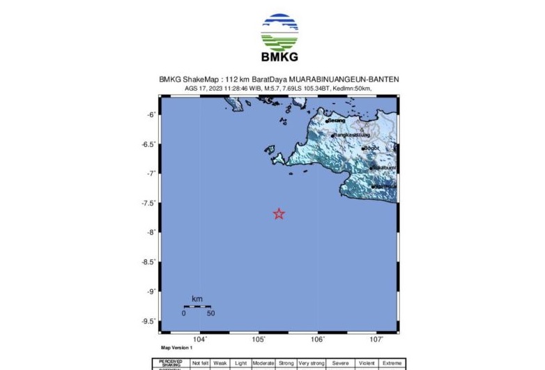 Gempa Magnitudo 5,7 Guncang Banten, BMKG: Jenis Gempa Dangkal 