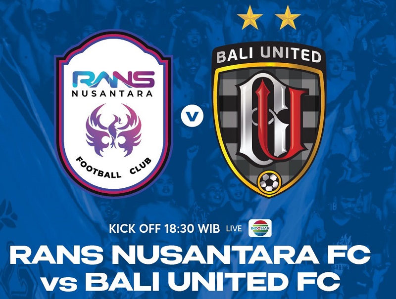 Link Live Streaming BRI Liga 1 2022/2023: RANS Nusantara FC vs Bali United 