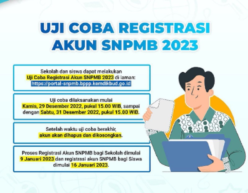 Cek di Sini Cara Uji Coba Registrasi Akun SNPMB 2023,  Penting Bagi Siswa