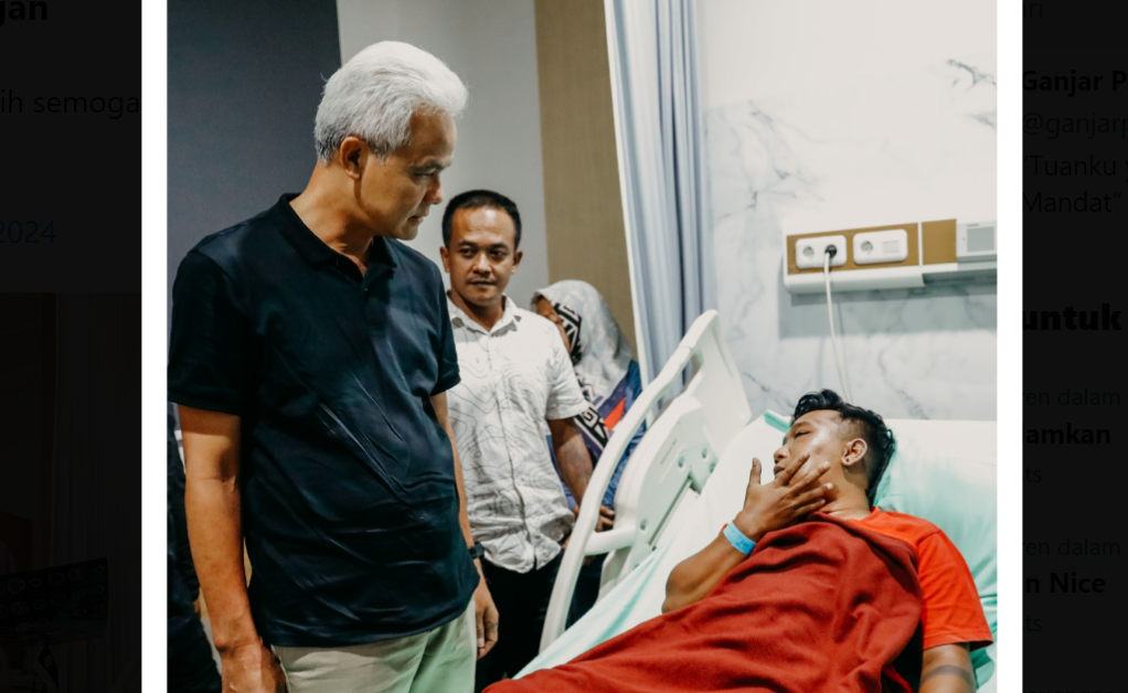 Ganjar Jenguk Relawan Korban Penganiayaan Oknum TNI, Biaya Pengobatan Ditanggung