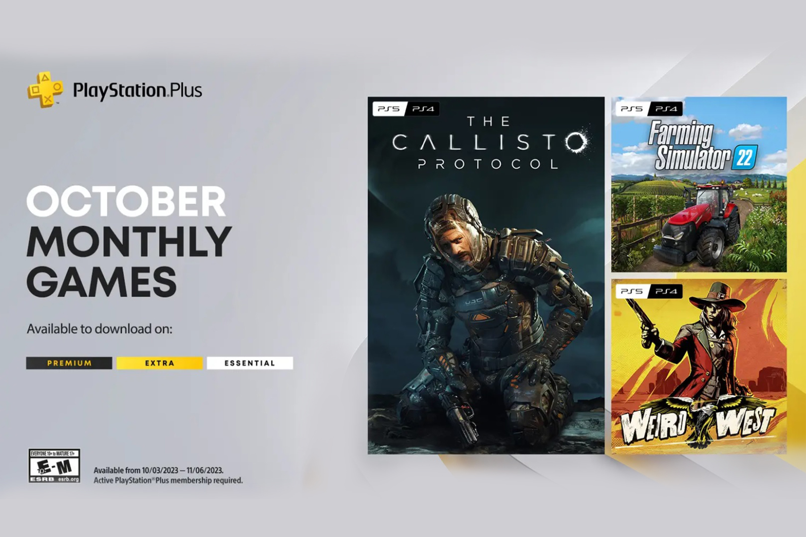PlayStation Plus Free Games Rilis 3 Game Gratis Oktober: Callisto Protocol, Farming Simulator 22, Weird West