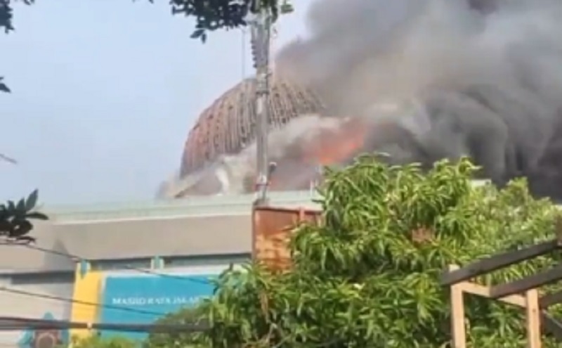 Kebakaran Kubah Masjid Jakarta Islamic Center Diduga Akibat Penggunaan Alat saat Renovasi