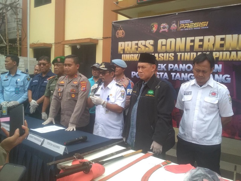 Kedapatan Bawa Sajam Untuk Tawuran, Delapan Orang Berandalan Bermotor di Tangerang Diringkus Polisi