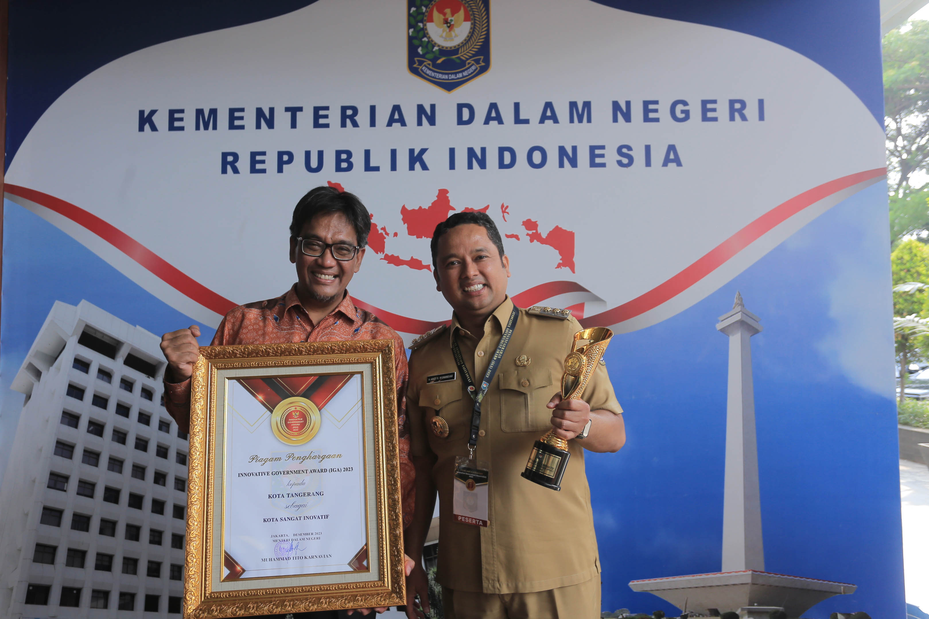 Kota Tangerang Raih Penghargaan Inovasi Daerah Kategori Kota Sangat Inovatif dari Kemendagri