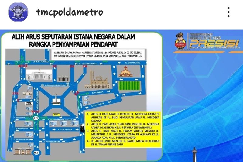 Demo Harga BBM, Polda Metro Jaya Rekayasa Lalu Lintas di Kawasan Istana