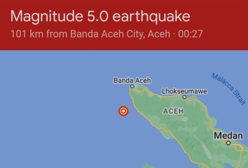 BREAKING NEWS: Aceh Diguncang Gempa Magnitudo 5,2
