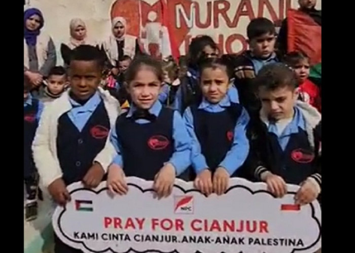 Anak-anak Palestina Berduka Atas Korban Gempa: Pray for Cianjur
