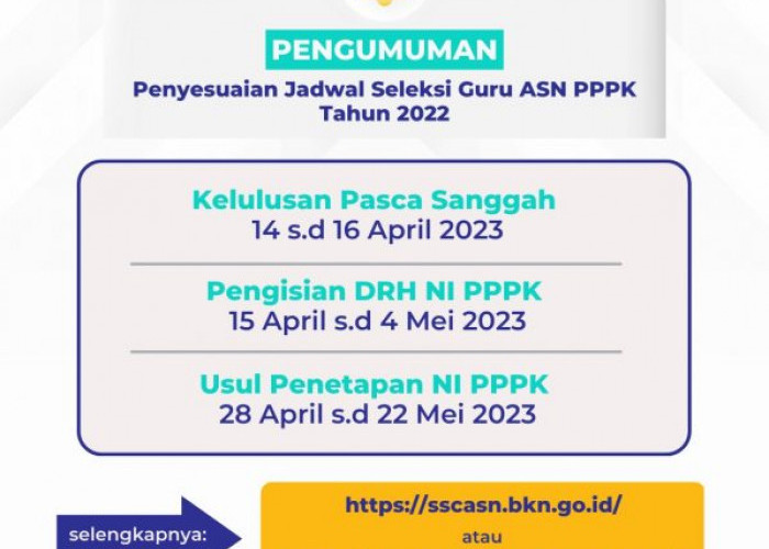 Penyesuaian Jadwal Seleksi PPPK Guru Tahun 2022, Berikut Jadwal Lengkapnya