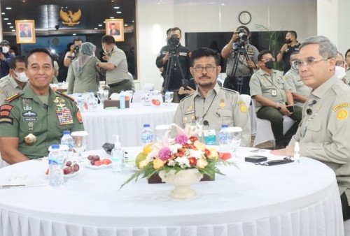Mentan SYL dan Wamen Harvick Sambut Kedatangan Panglima TNI di Kementan, Ini yang Dibahas