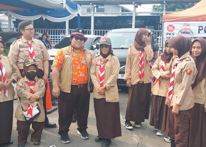 Dishub Terminal Tanjung Priok Ajak Personel Pramuka dari Berbagai Siswa Sekolah Sambut Mudik Lebaran 2024