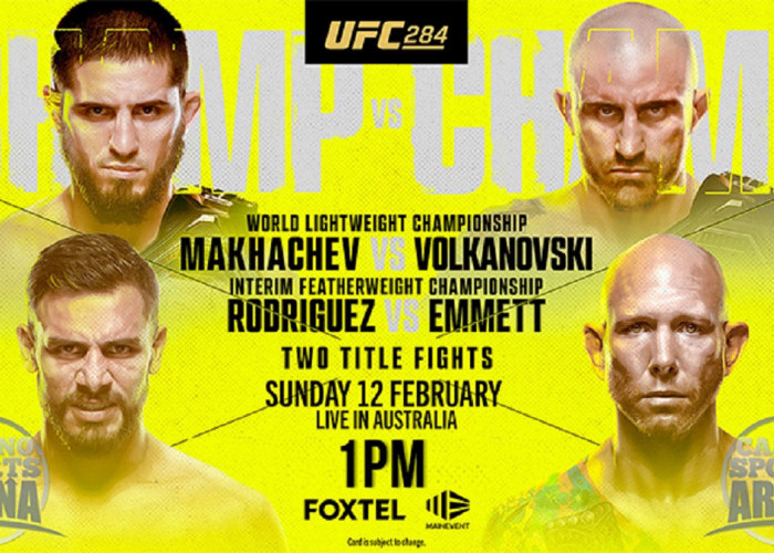 Link Live Streaming UFC 284: Gengsi Makhachev vs Volkanovski Serta Panasya Rodriguez vs Emmett