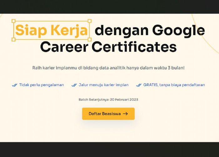 Link Beasiswa Google Career Certificates untuk 300 Orang Indonesia, Syaratnya Gampang, Buruan Daftar, GRATIS! 