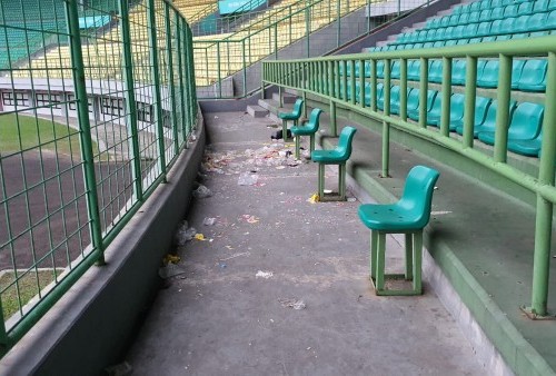 Foto-foto Stadion Candrabhaga Bekasi Usai Kerusuhan Suporter FC Bekasi City Vs PSIM Yogyakarta