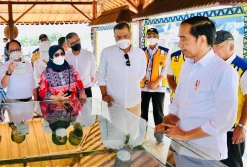 Presiden Jokowi Kunjungi  Proyek Bendungan Sepaku Semoi Garapan Brantas Abipraya