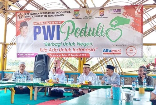Sambut HUT RI ke 77 Tahun, PWI Kabupaten Tangerang Gelar Baksos Peduli Berbagi Untuk Negeri