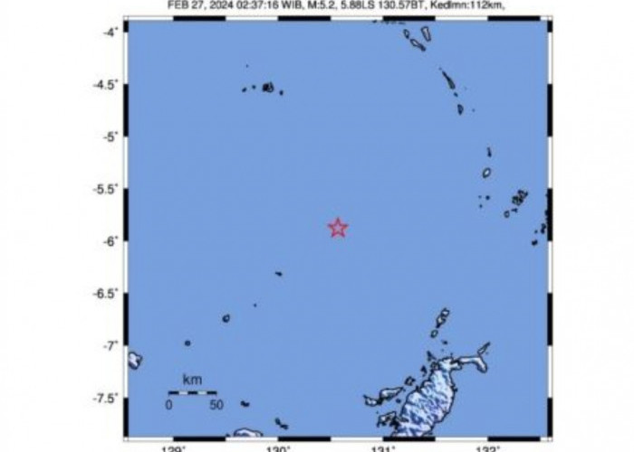 Gempa Tektonik Magnitudo 5,4 Guncang Maluku, BMKG: Pergeseran Batua Dalam Lempeng di Laut Banda