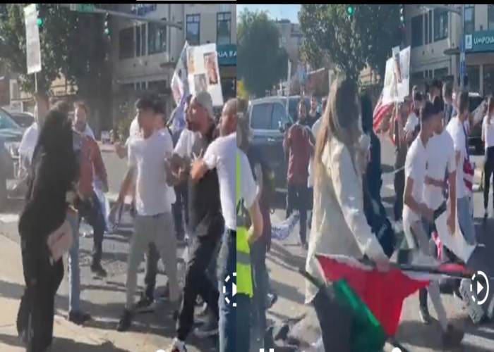 Aksi Demo Tandingan di New York City, Pendukung Palestina dan Pendukung Israel Baku Hantam