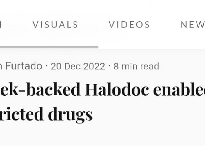 Media Singapura Terbitkan Investigasi Dugaan Aplikasi Halodoc Jual Viagra dan Obat yang Dilarang