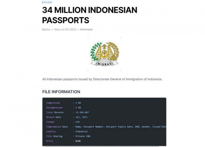 Blak Blakan Kasus Kebocoran Data Paspor Indonesia, Dirjen Imigrasi: Itu Terjadi Januari 2022