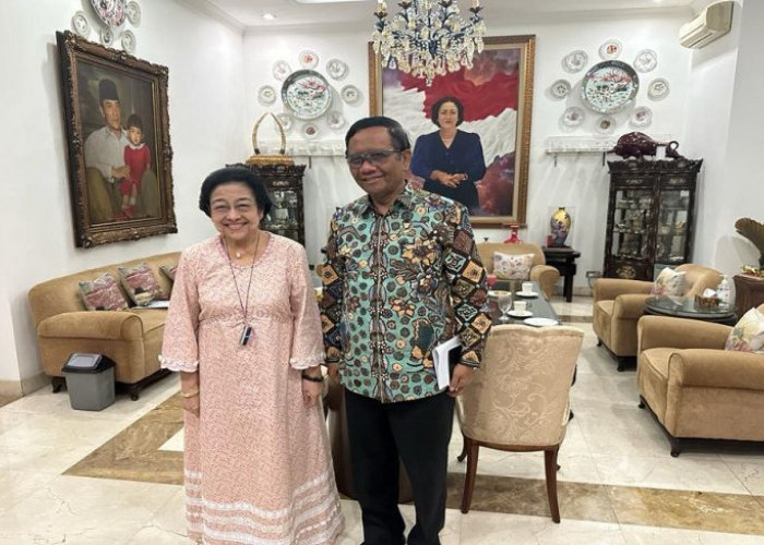 Jelang Pengumuman Cawapres Ganjar, Mahfud MD Bertemu Megawati di Teuku Umar